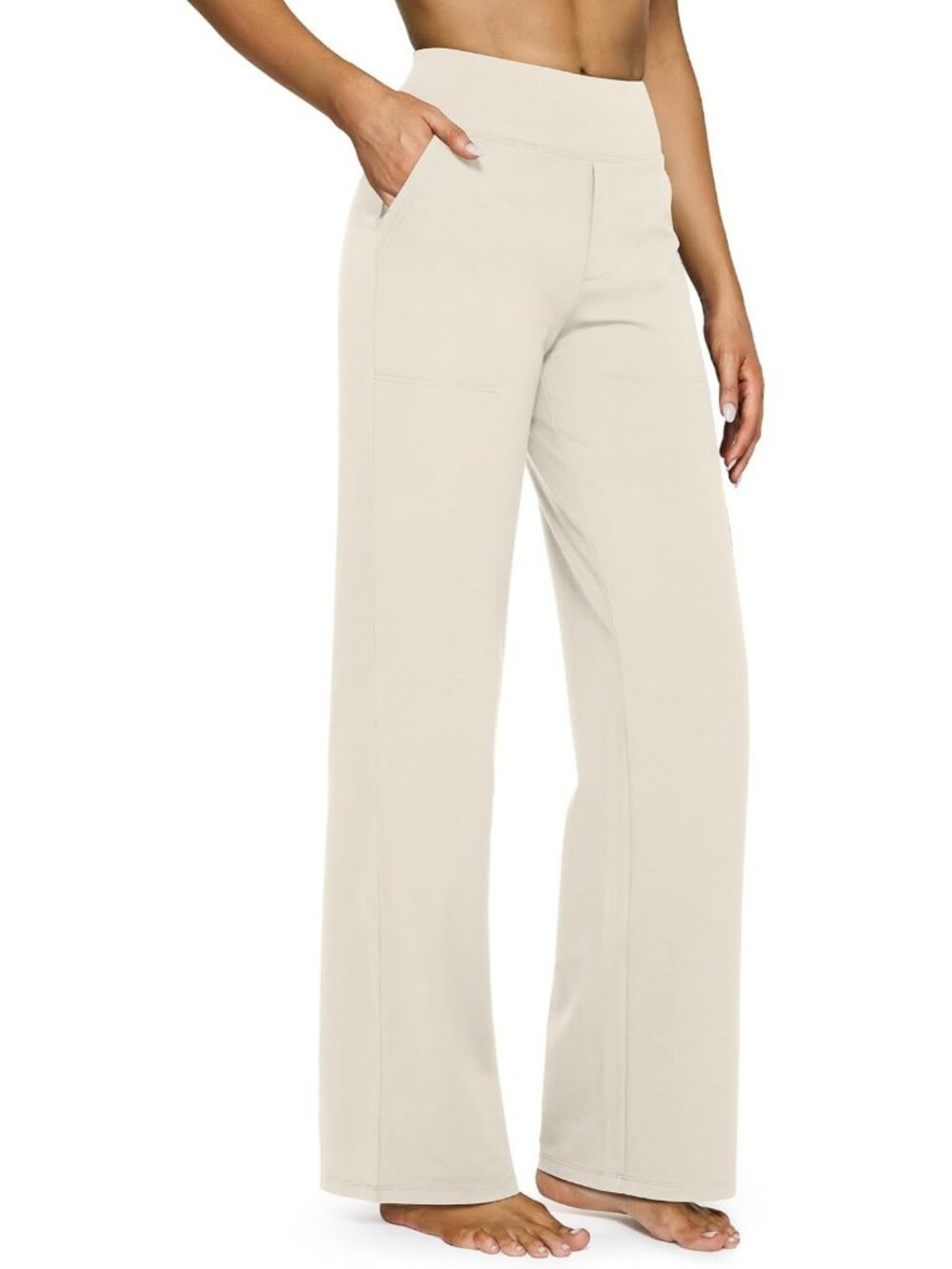 High-Waisted Wide Leg Yoga Pants for Women with Pockets - Comfortable & Stylish